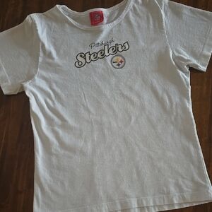 Pittsburgh Steelers Womens White Short Sleeve T-Shirt